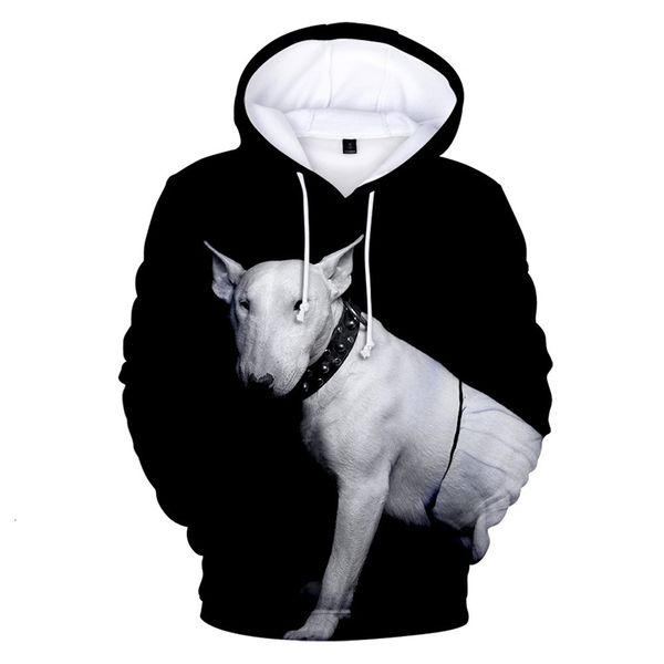 

2021 new men hooded sweatshirt for autumn fashion 3d design bull terrier long-sleeved hoodies street sportswear wholesale rufj, Black