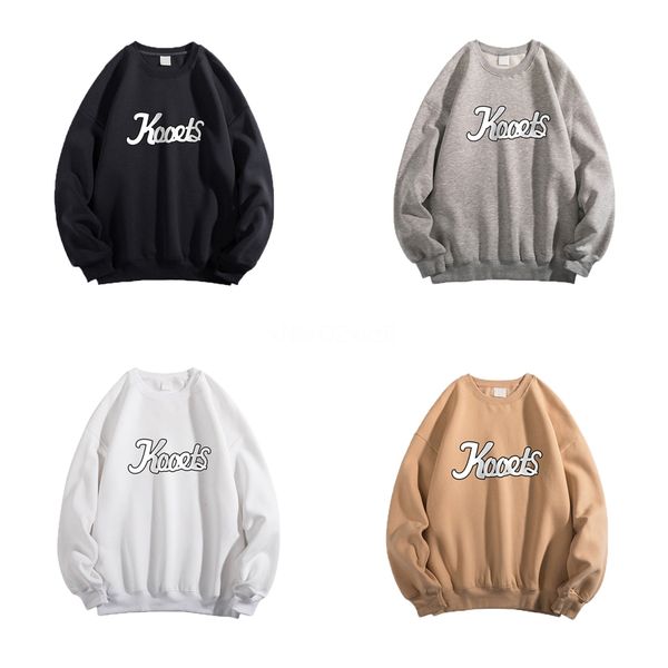 

new autumn/winter fasion ins popular printed and velvet round neck oodie for male students korean version t-sirt oodies#91#804111111, Black