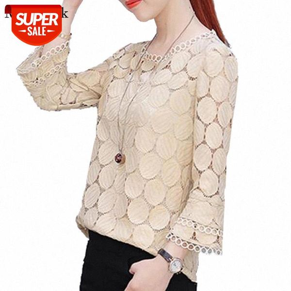 

plus size vintage flare sleeve cotton women blouses 2021 autumn solid hollow out casual shirts women blouses blusas 905e 30 #kf8d, White