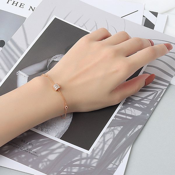 

sterling silver inlaid diamond waist bracelet women's 925 niche design daily hand accessories
