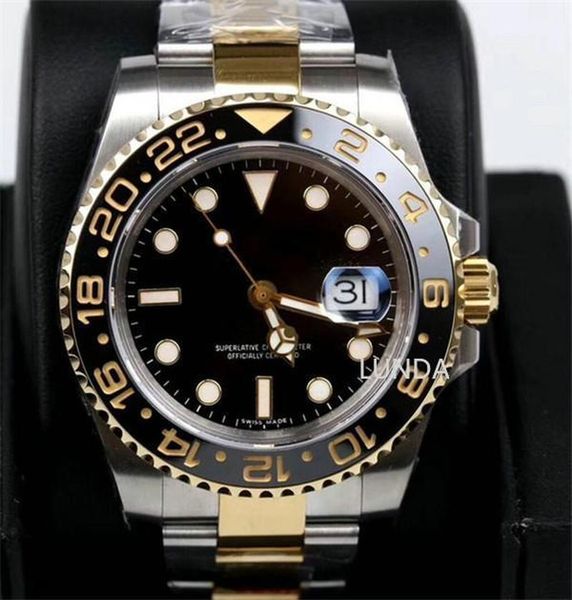 

4 types 3866 automatic mechanical movement 116710 gmt black ceramic sapphire dial master 2 jubilee bracelet watch mens watches, Slivery;brown