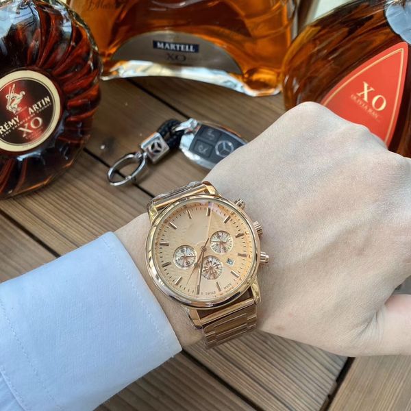 

spot quick sale wechat men's leisure baida watch factory direct sales, Slivery;brown