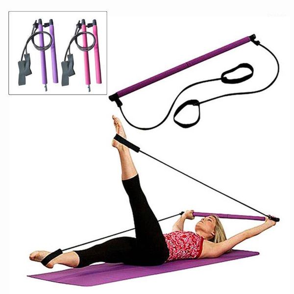 

pilates exercise stick multi functional yoga rally rod abdominal resistance rope puller pilates stick home body fitness tools1