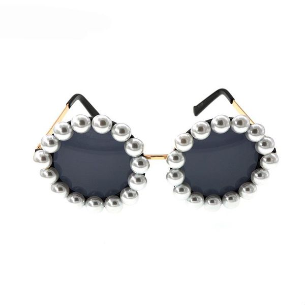 

sunglasses arrival luxury baroque retro pearl sunglass women brand designer cat eye big frame sun glasses feminino, White;black