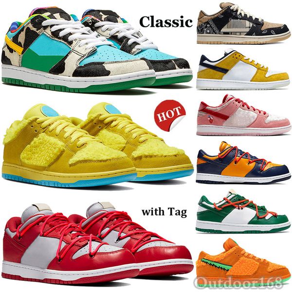 

2021 chunky basketball shoes university red pine green white shadow classic sneakers yeelow bear travis scotts men women trainers with tag