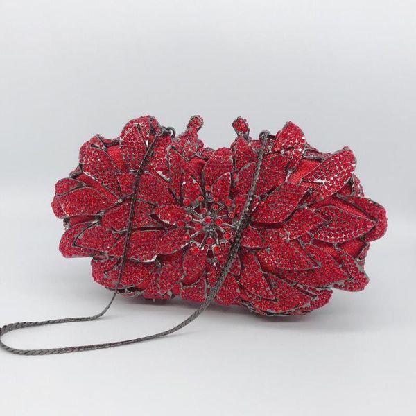 

women colorful crystal diamond clutch purse evening bags flower purses bridal wedding rhinestone handbag shoulder bags for lady1