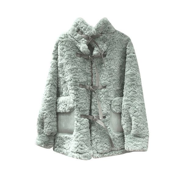 

new winter keep warm coat women faux fur jackets thicken keep warm outerwear slim parkas long woolen collar coat outerwear, Black