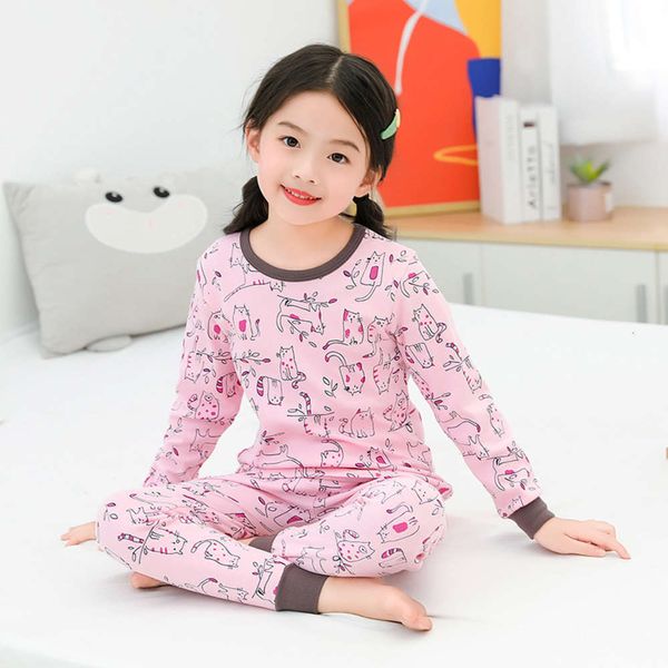 

set pants cotton autumn warm underwear home cloth pajamas children's wear l0ys, Blue;red