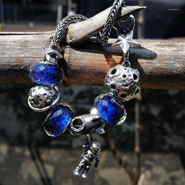 

factory own design charm bracelets silver 925 original beads fit original bracelets little stars astronauts moon beads fashion1