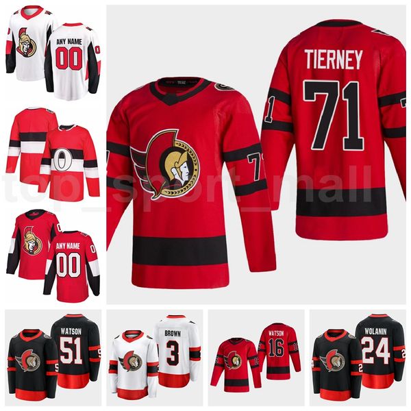 

men ottawa senators reverse retro jersey hockey 27 alex galchenyuk 48 jake sanderson 17 ridly greig 71 chris tierney 9 bobby ryan stitched, Black;red