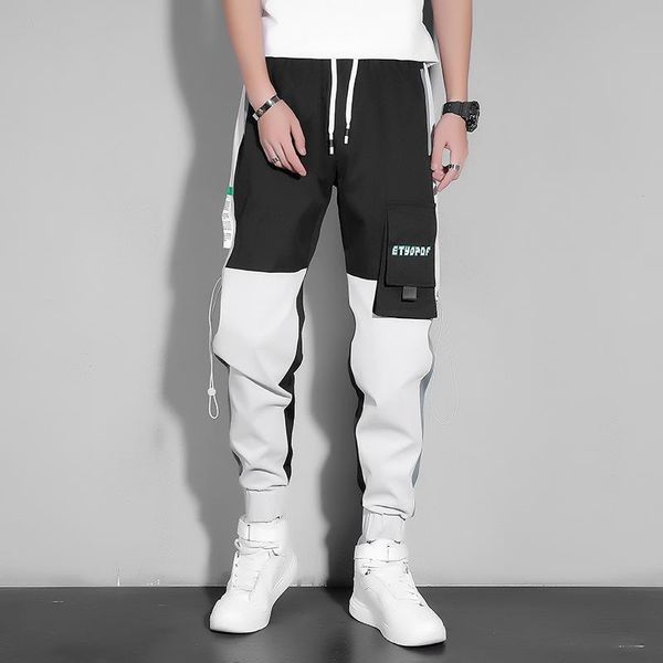 

men's jeans casual tights harem pants korean version of punk spring 2021, Blue