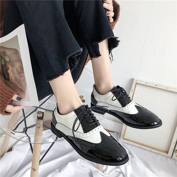 

boots cootelili women ankle lace up 2.5cm heel round toe 2021 fashion black and white shoes for woman botas mujer size 35-39