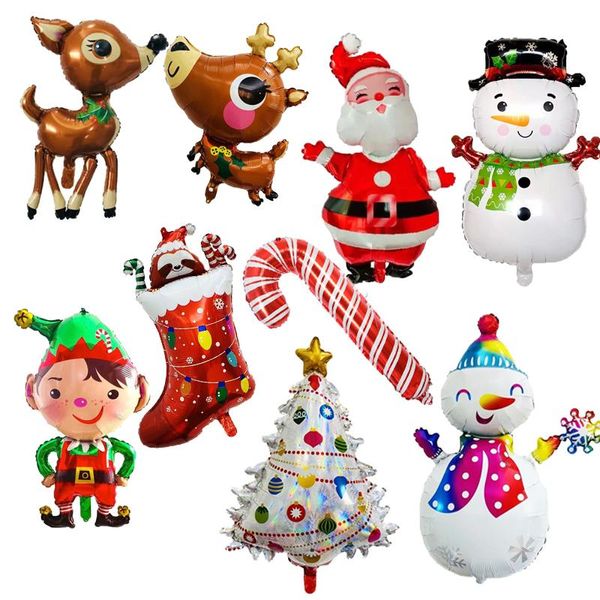 

1pc 2020 merry christmas balloons big size santa clause snowman tree happy new year party decoration kids toys gifts