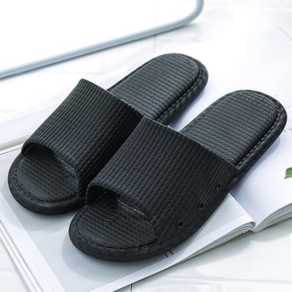 

2020 new home women non-slip bathroom solid indoor flat for woman casual summer slippers y1124, Black
