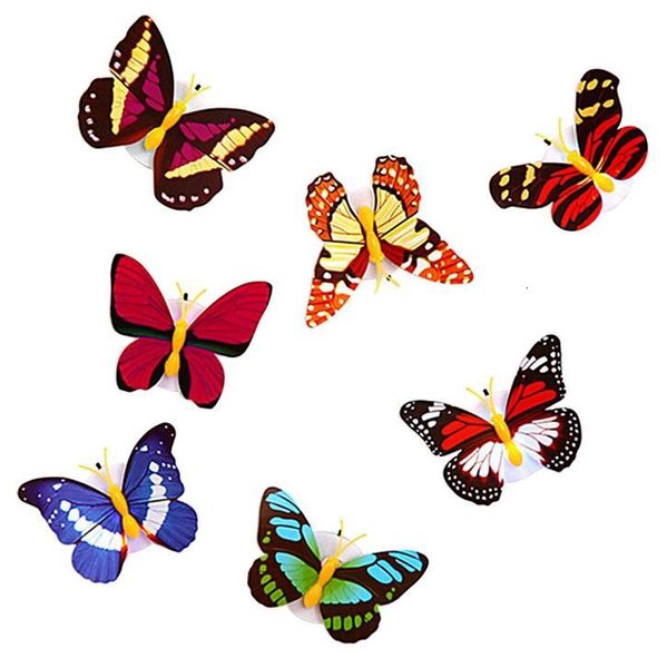 

installation colorful butterfly wall stickers night easy light led lamp home living kid room fridge bedroom decor