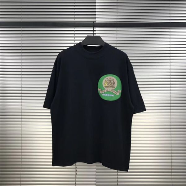 

2021 new high collar 3d foam kanye jesus is king jamaica seal tee t-shirts oversized tees trust god sunday service t shirt wjbc, White;black