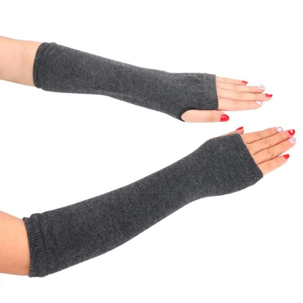 

winter wrist arm hand warmer gloves mittens femme mittens knitted long fingerless knitted gloves mitten guantes invierno mujer, Blue;gray