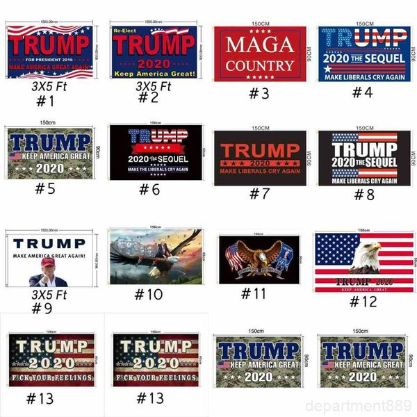 

90*150cm 13 styles 2020 keep america great maga flag american presidential election trump flags 100pcs dhe14