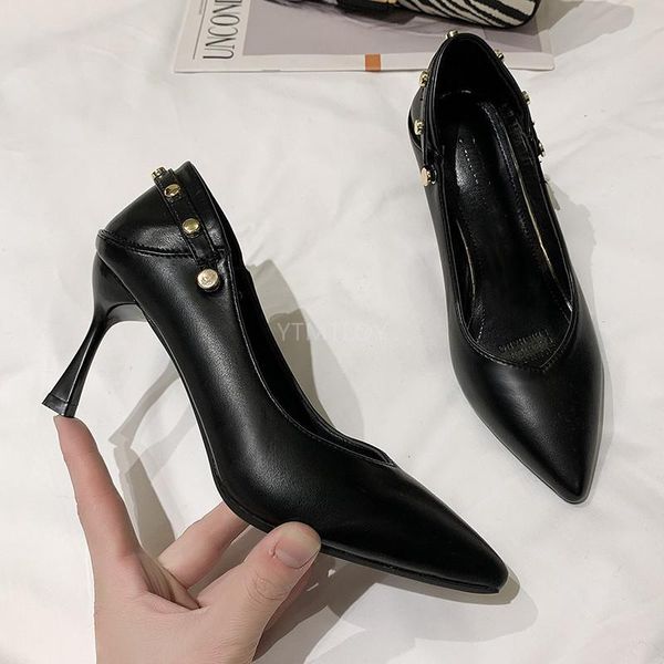 

stiletto patent leather pointed high heels womens shoes concise comfort black work pumps zapatilla mujer