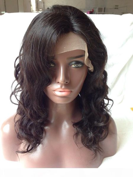 

natural wave hair wig body wave front lace human hair wig brazilian virgin human hair wig, Black;brown