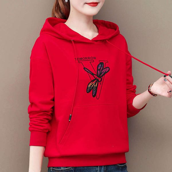 

red plush thickened sweater women's loose korean version 2020 new spring foreign style coat autumn winter, Black