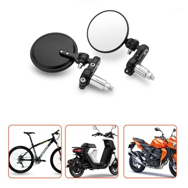 

motorcycle universal rearview mirror handle bar ends 7/8 inch mirrors motorcycle mirrors 360 degrees rotated for most1