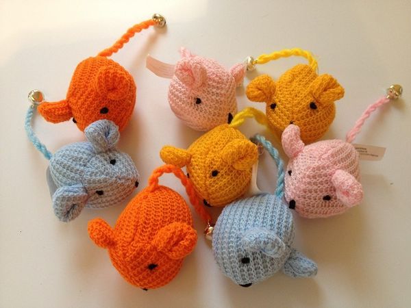 

for mouse shipping wool pet toy cat playing with catnip bell three colors 30pcs/lot