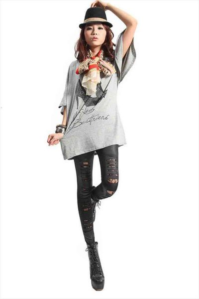 

fashion leather pants punk hallout out leather leggings brand lace pant gothic trousers, Black