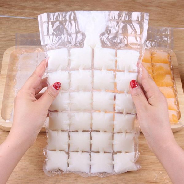 

10pcs disposable ice making bags with 24 grids transparent frozen ice cube tray mold self sealing cooking diy tool moulds wmtfge bdegarden