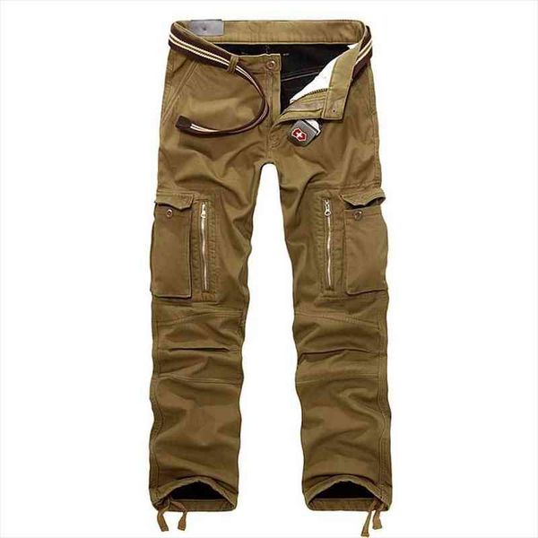 

winter men casual multi pockets military baggy tactical thicken fleece pants mens cargo trousers loose thermal warm pants 29-40, Black