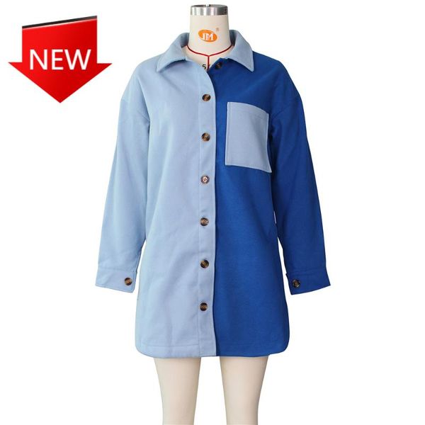 

2020 winter jacket single-breasted elegant outwear patchwork woolen coat women panelled pockets trench coat for women, Black