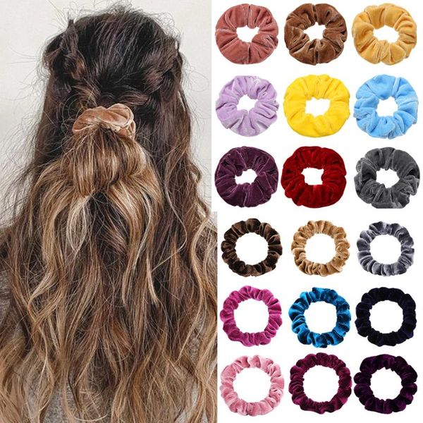 

velvet scrunchie for women girls candy scrunchies set 1/3 pcs/set hair ties rope ponytail hair accessories hairbands gifts