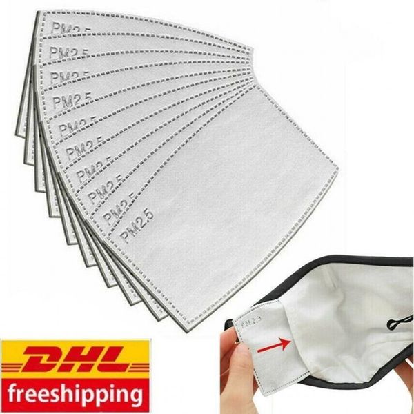 

100pcs face mouth filter 5-layer filtered activated carbon disposable mask pad fy7012