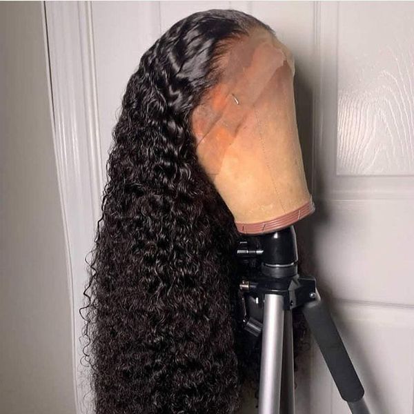 

long loose curly lace front wig for women with babyhair natural looking black heat resistant fiber glueless, Black;brown