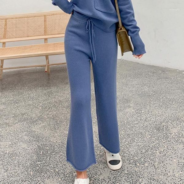 

women pants winter 100% cashmere knitted leggings fashion 2 colors loose style long ladies trousers blue purple1, Black;white