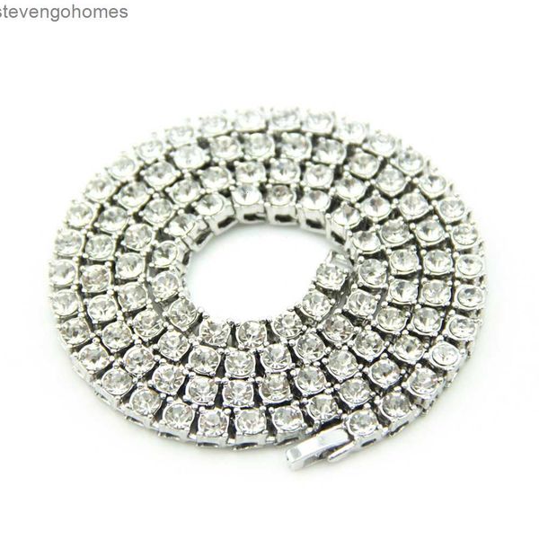 

single jewelry inlaid with hip hop men's drainage diamond alloy necklace pendant, Silver