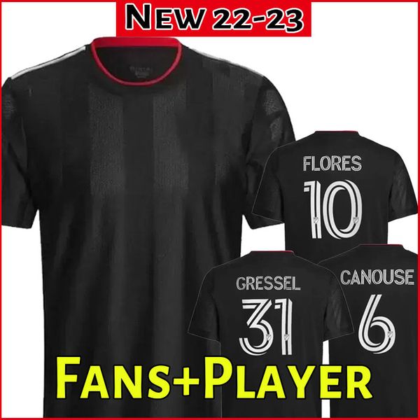 

mls 2022 2023 washington dc united soccer jersey 16 perez 4 hines-ike 13 brillant 5 moreno 31 gressel canouse rooney football shirt kits, Black;yellow