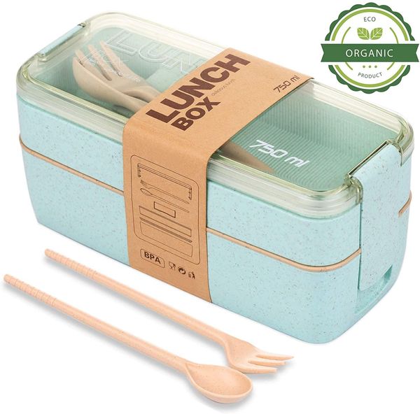 

750 мл 900 мл микроволновая коробка для ланч-ящик для здорового материала лендонабка 2 3 слоя пшеницы солома бенто коробки посуды еда хранен