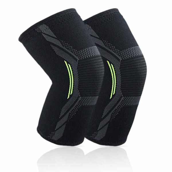 

elbow & knee pads 1pc elastic nylon sports fitness kneepad protective gear patella brace support running basketball volleyball, Black;gray