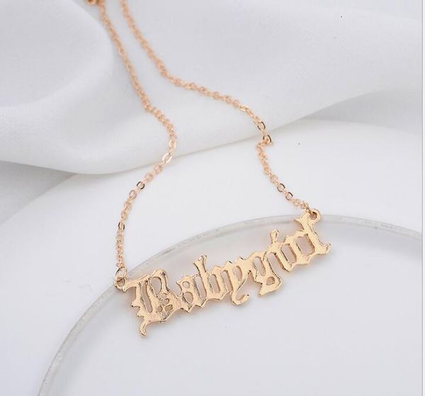 

factoryj5uqdhl handmade dainty letter babygirl charm pendant necklace gold plated chain gothic personalized jewelry gift