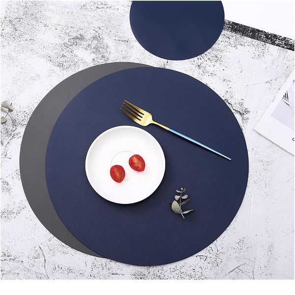

insulation oilproof leather placemat western food mat dining tableware table mat pads bowl cup coaster kitchen ac bbypqp