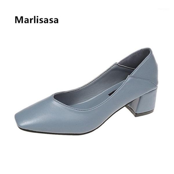 

marlisasa women cute sweet round toe slip on high heel shoes ladies brown summer office heel pumps f55511, Black