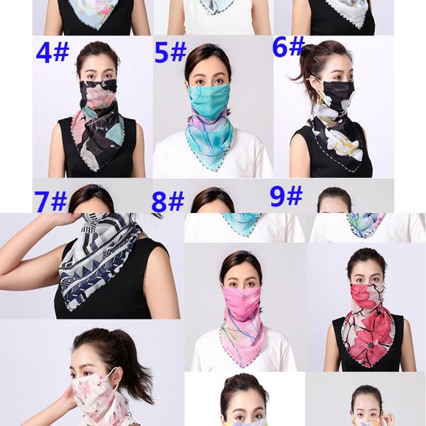 

handkerchief women outdoor silk chiffon windproof half face dust-proof sunshade masks scarf dust mask paoutletfekv