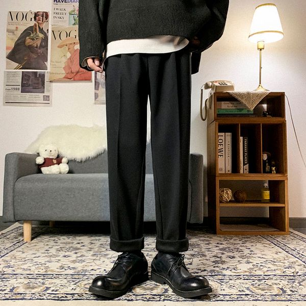 

2021 men's trousers new fall thin pants suit male youth wear 9tla, Black