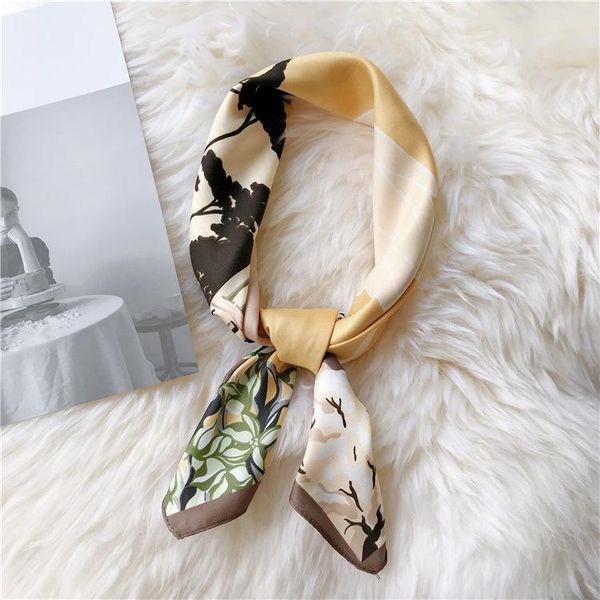 

scarves silk small square female retro vocational scarf, Blue;gray