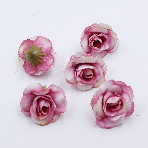

10 pcs 4 cm artificial flower silk rose head for wedding family party decoration diy wreath scrapbook shoes hat bbyqiu xmhyard