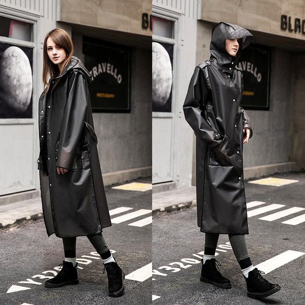 

2020 горячая мода взрослый водонепроницаемый длинный плащ женщины мужчины дождь пальто с капюшоном для открытых походов путешествия рыбалка