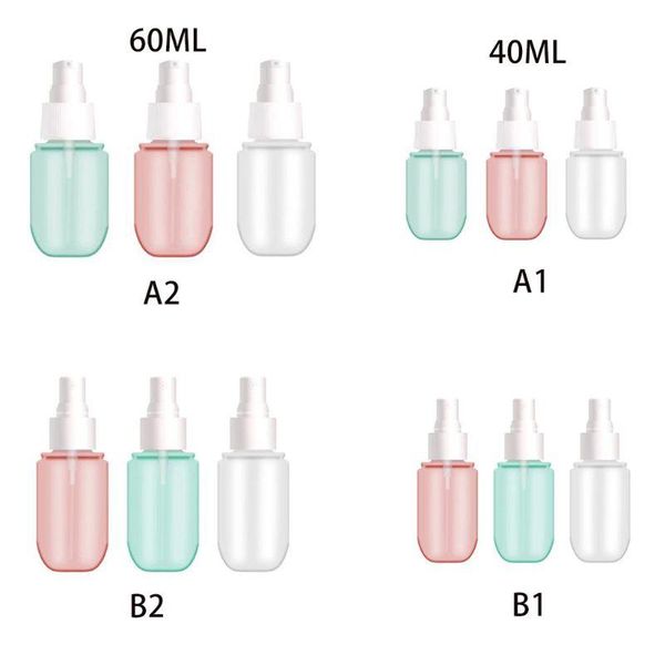 

3pcs 40/60ml portable refillable plastic empty lotion pump bottle fine mist perfume sprayer container transparent cosmetic dispe
