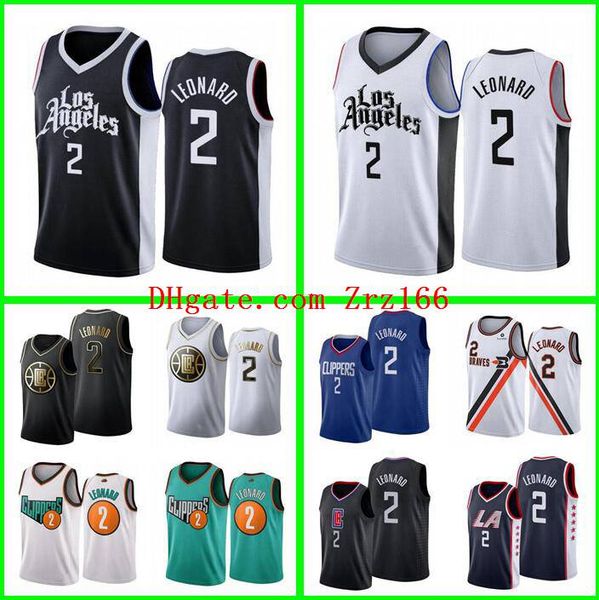 

men basketball los angeles clippers 2 kawhi leonard white blue 2020-21 city jersey and shorts, Black;red