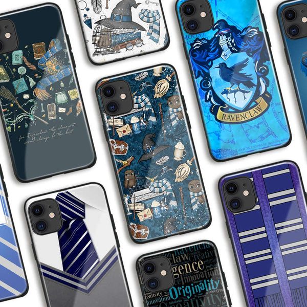 

ravenclaw символ hogwarts стеклянный мягкий силиконовый телефон чехол корпус оболочки для iphone se 6s 7 8 plus x xr xs 11 12 mini pro max